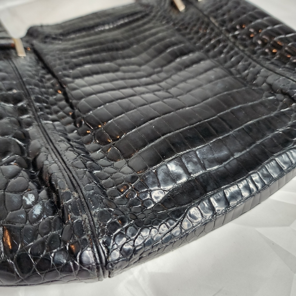 AUTHENTIC GUCCI SUPER RARE 1950s RESTORATION PIECE BLACK CROCODILE - Picture 16 of 16